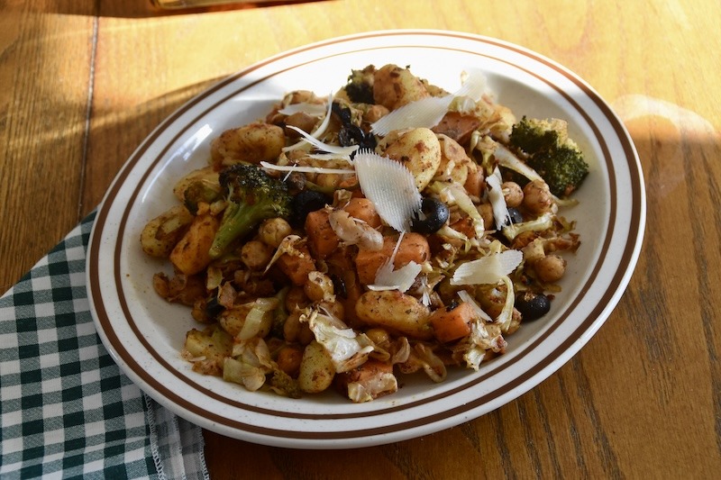 Gnocchi and Vegetable Tray Bake with Sumac and Pesto