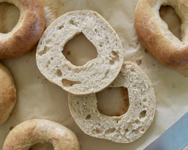 Easy Overnight Sourdough Bagels (Vegan)