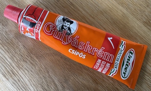 a tube of hungarian hot goulash cream.