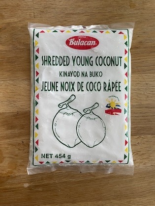 a package of shredded young coconut