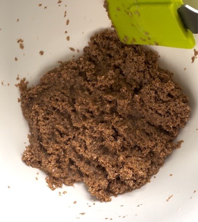 wheat bran in a bowl that has been softened with milk