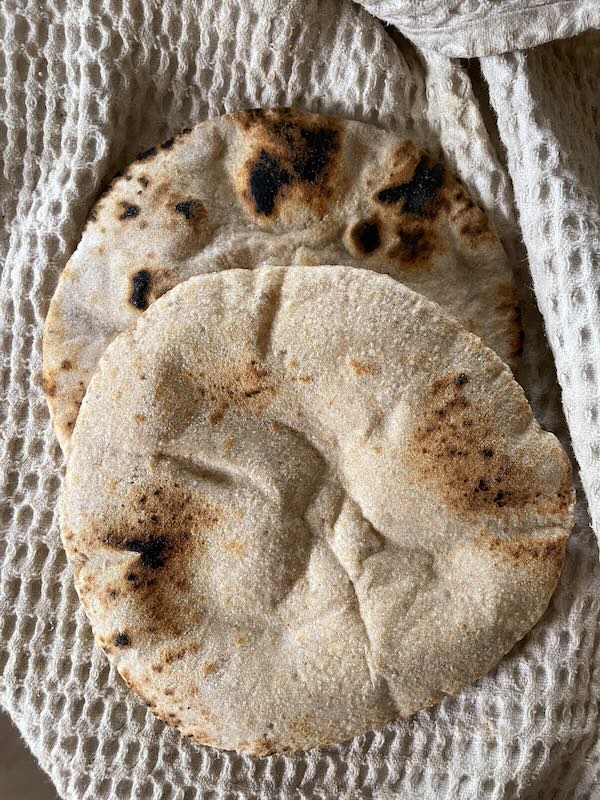 100% Whole Spelt Sourdough Pita Bread