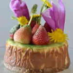 Mother's day cheesecake on a cake stand