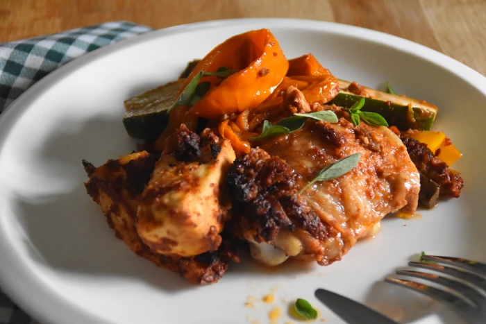 Sun-dried Tomato and Walnut Casserole (Chicken or Paneer)