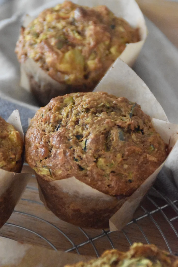 Pineapple Morning Glory Muffin (less sugar and fat, more fiber)